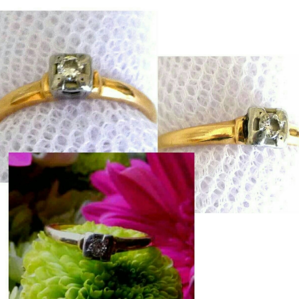 >price firm< 1920s Diamond Ring Art Deco 14K Gold Size 6.5 Engagement Ring - Picture 8 of 12